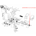Lawn Mower Parts - 8 inch Self-Propelled Left wheel, Stock #: 203050398A