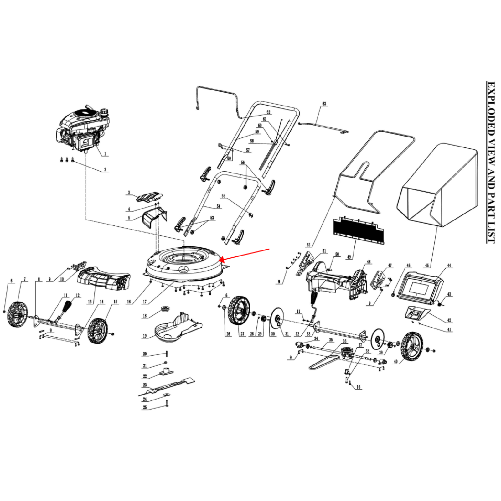 Lawn Mower Parts -21 Inch Steel Deck , Stock #303071368C
