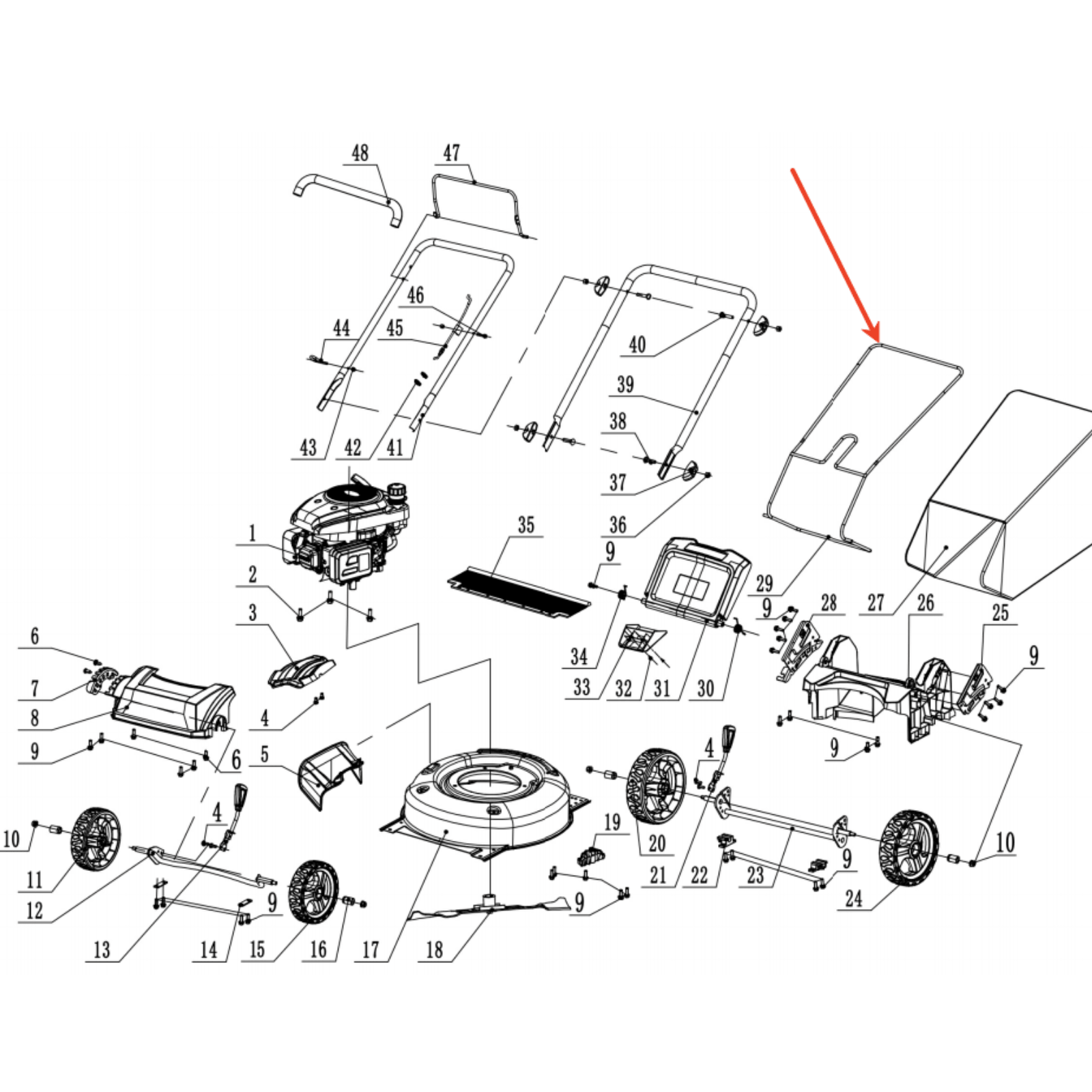 Lawn Mower Parts - Collector Holder, Stock#303081144A