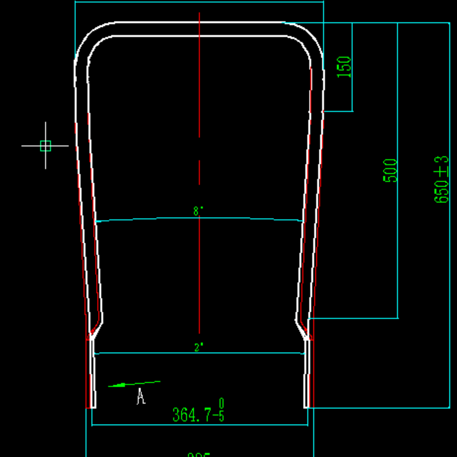 Lawn Mower Parts - Lower Tube Handle (FLAT), Stock #303081406