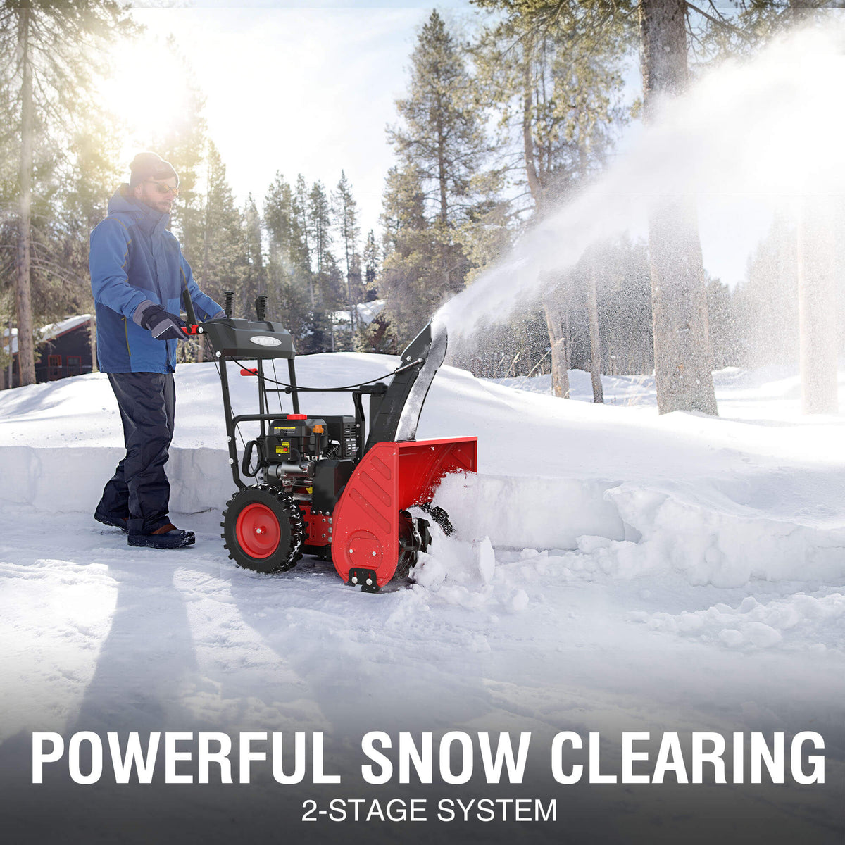 24'' 212cc Two Stage Self-Propelled Gas Snow Blower w/ Electric Start