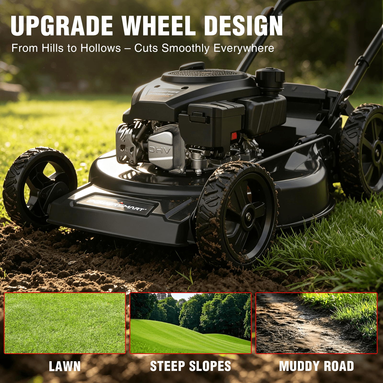 22" 170cc Gas Self-Propelled 3-in-1 Lawn Mower V8622S
