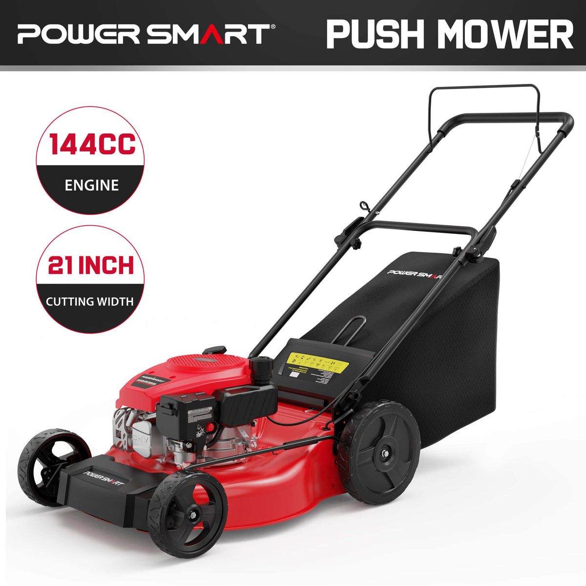 21" 144cc Gas Push 3-in-1 Lawn Mower V8721P