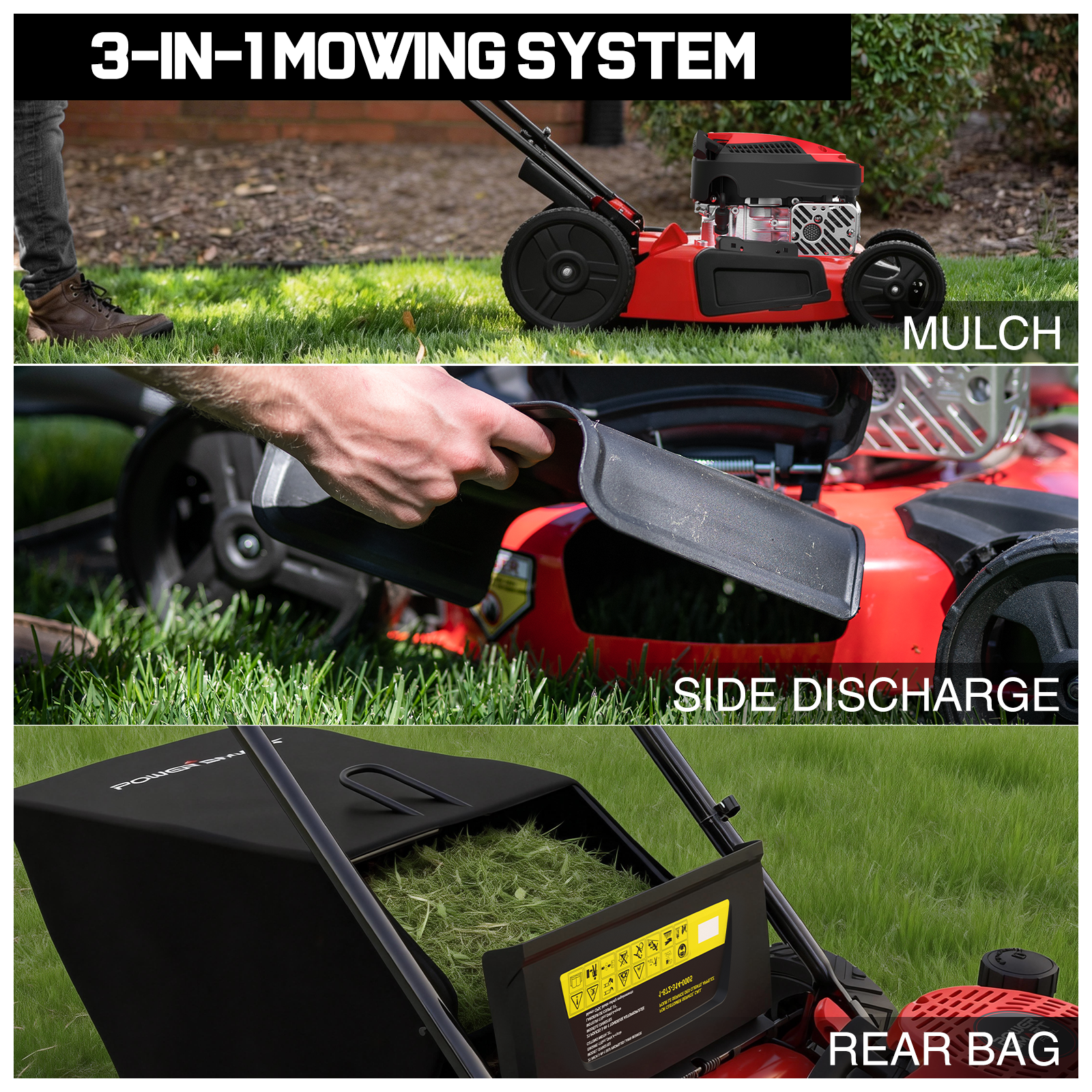 21" 144cc Gas Push 3-in-1 Lawn Mower DB8621P
