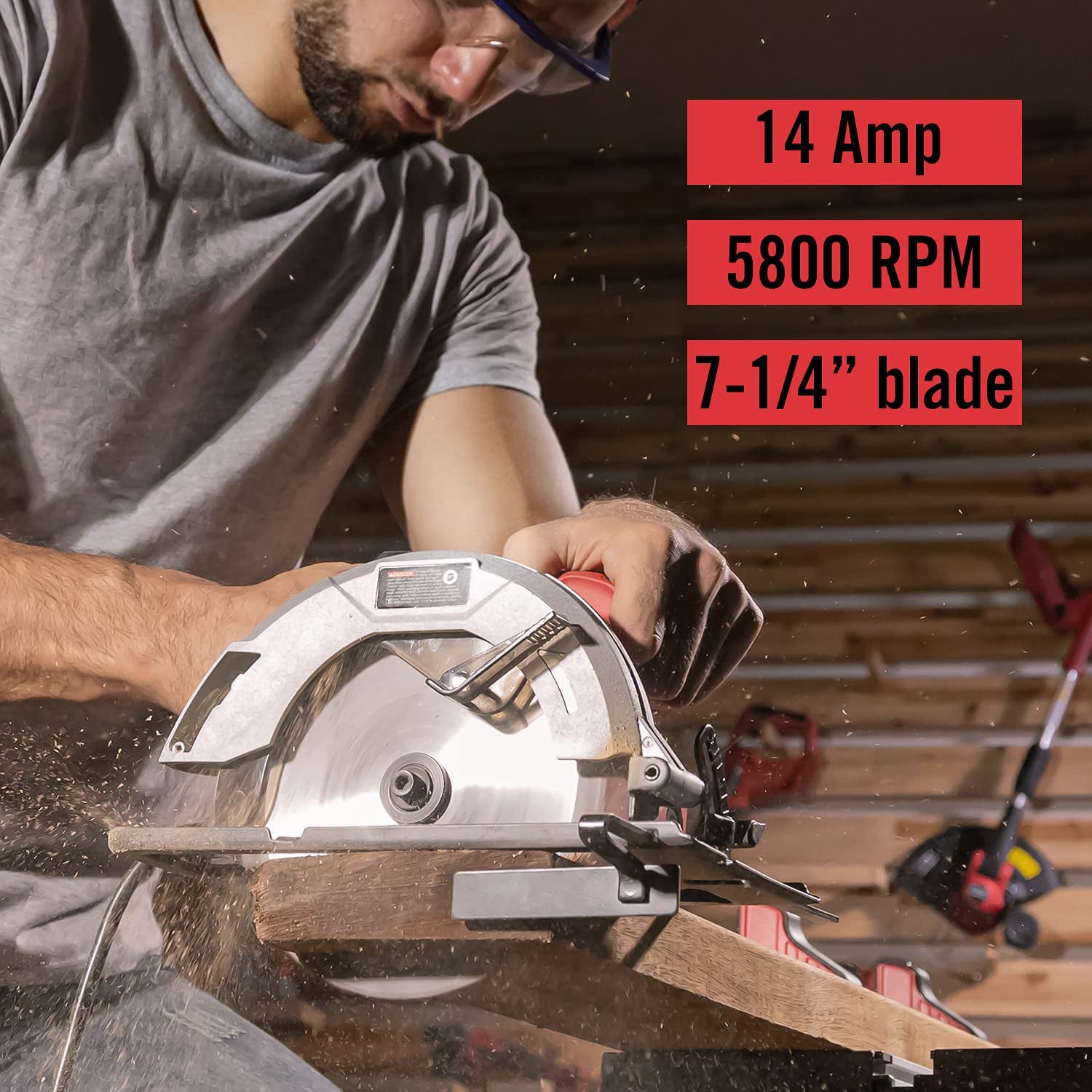 7.25" 14Amp 5500RPM Circular Saw w/ Integrated Dust Blower PS4015