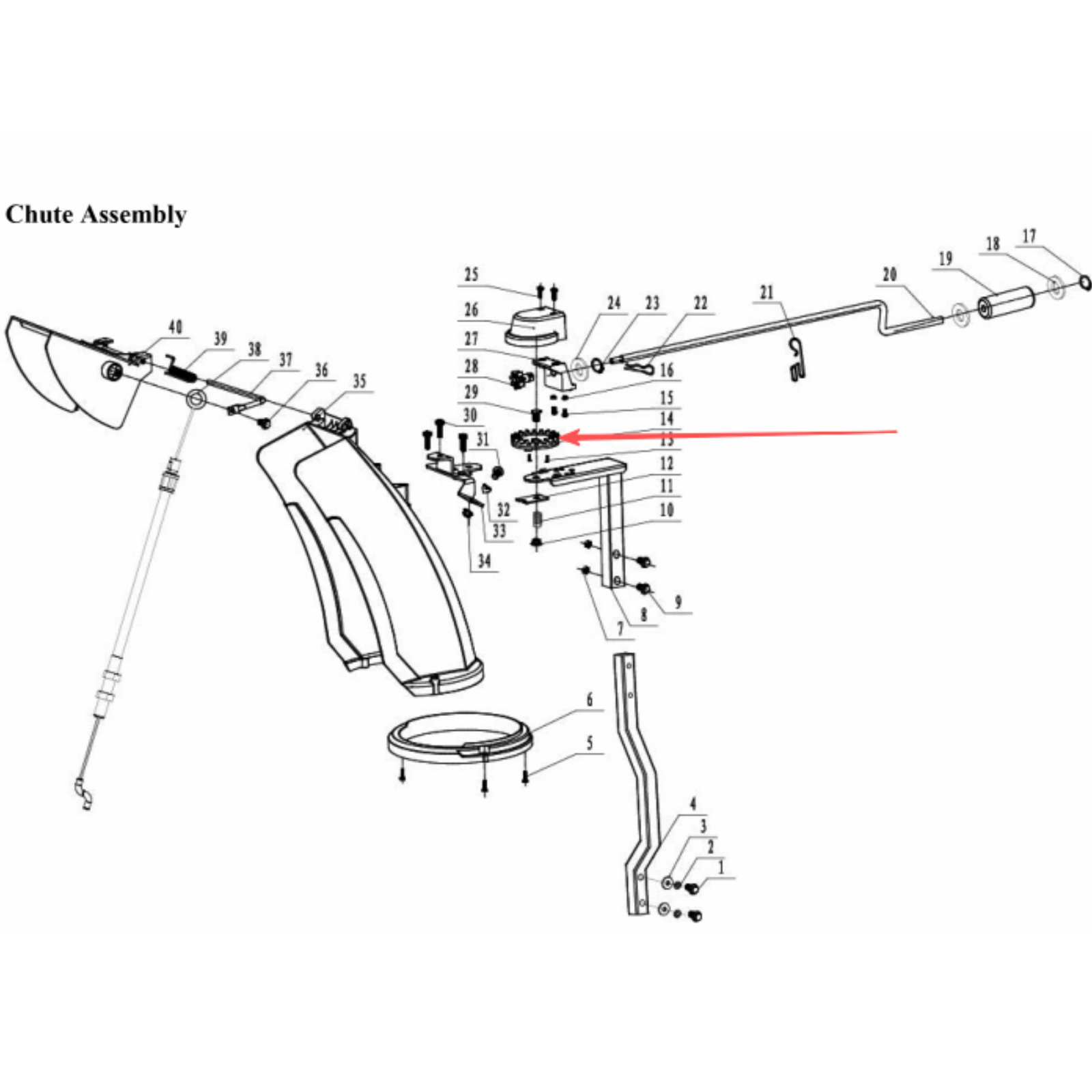Snow Blower Parts -  Steering Gear, Stock# 203021301