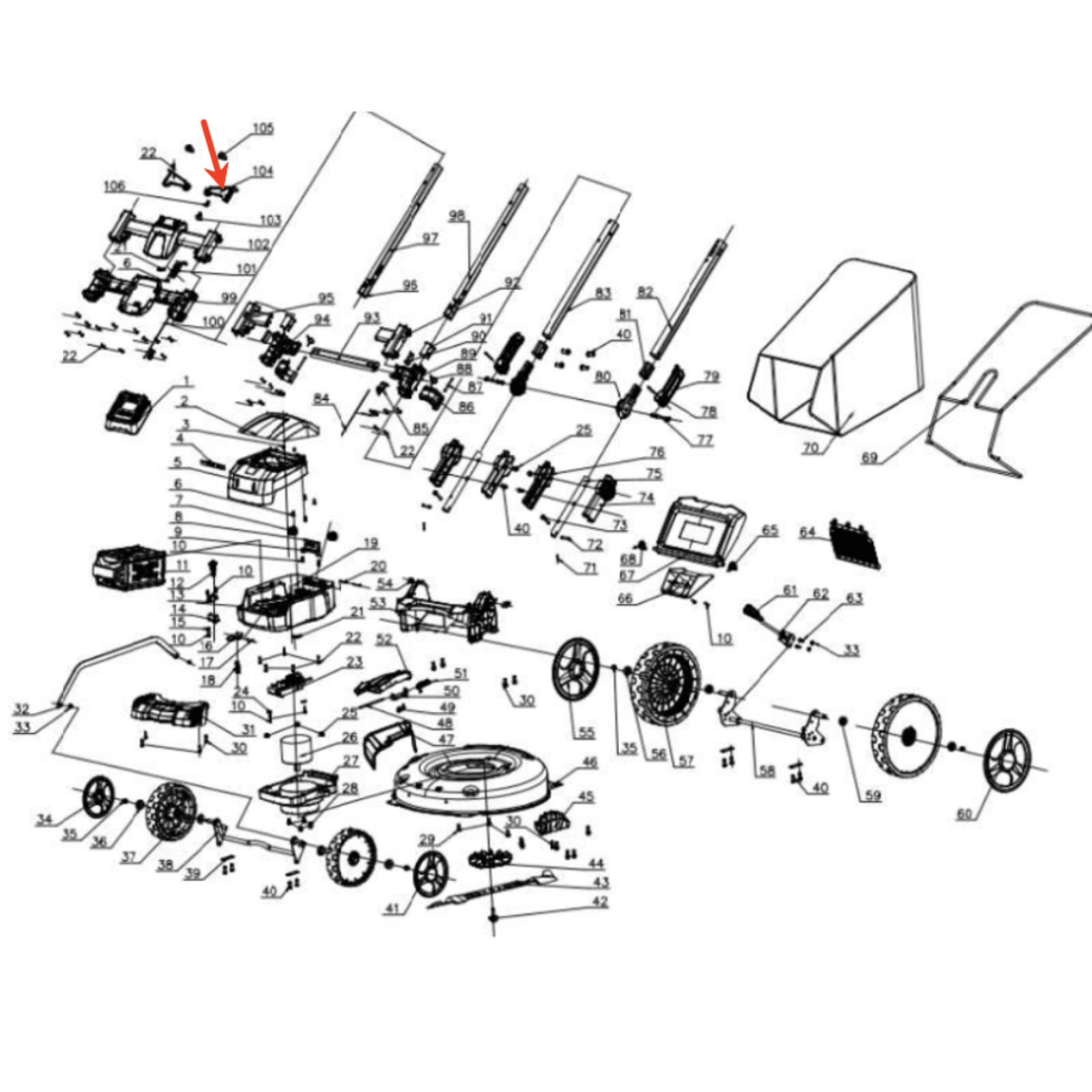 Lawn Mower Parts- Switch's trigger-PS76821,Stock# 203021415