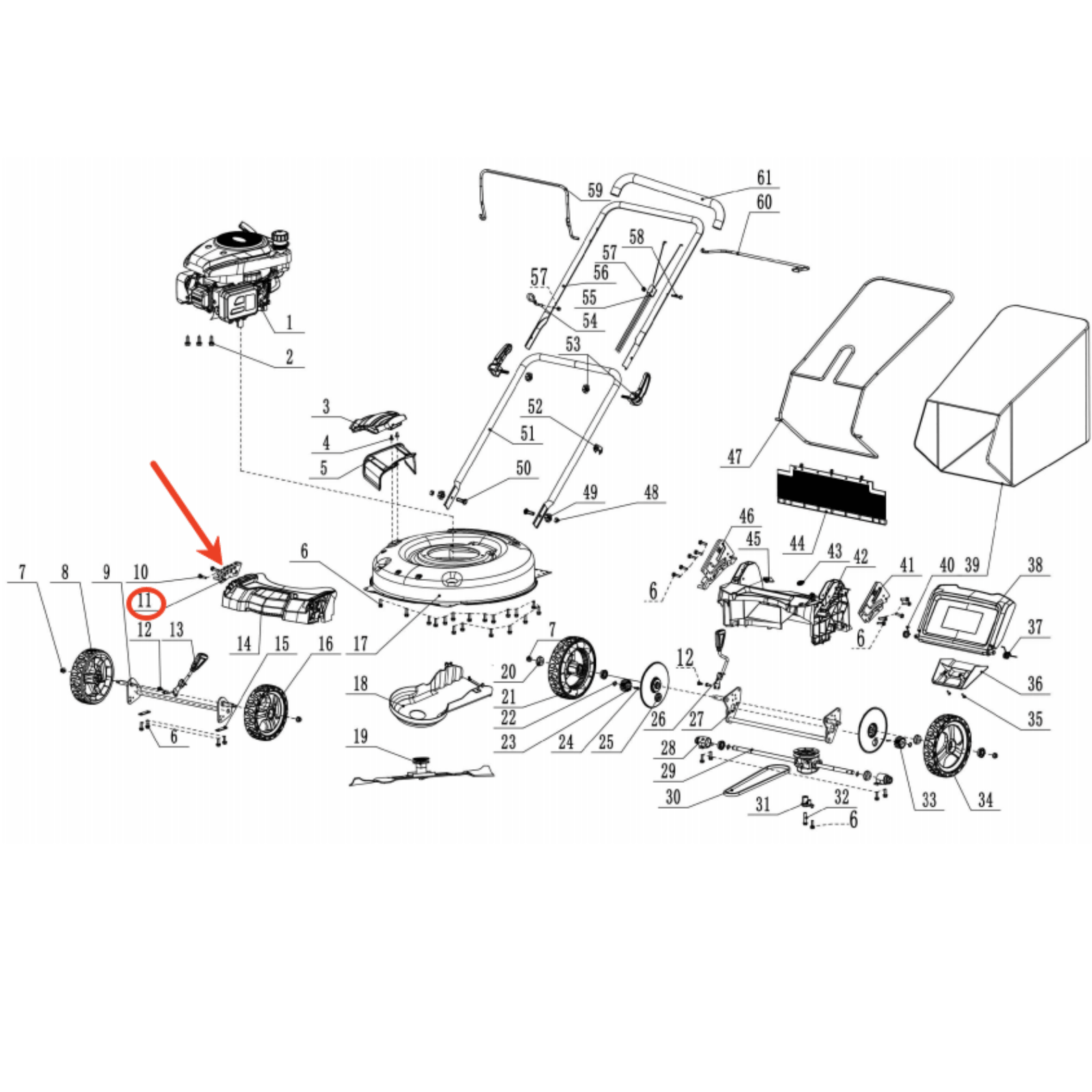 Lawn mower Parts- Front height adjustment gear slot, Stock#303071715A