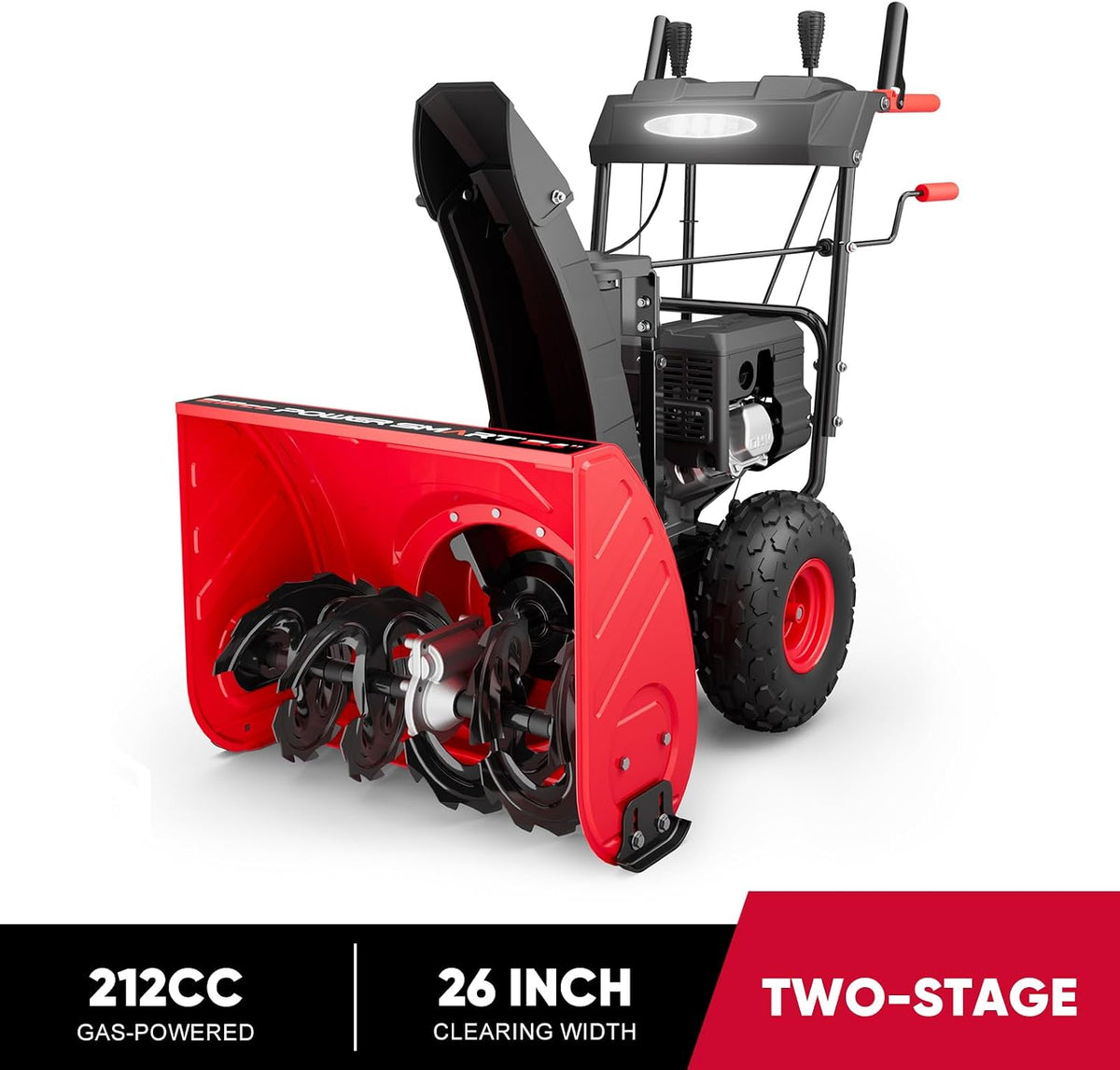 26'' 252cc Two Stage Self-Propelled Gas Snow Blower w/ Electric Start