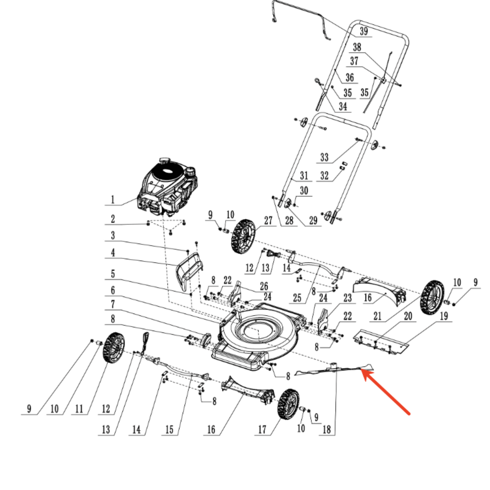 Lawn Mower Parts- Replacement Blade
