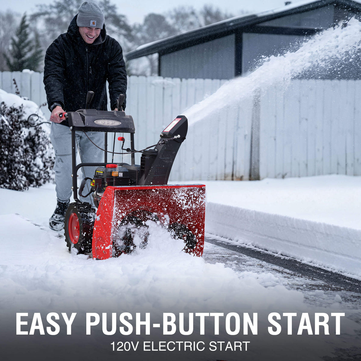 24'' 212cc Two Stage Self-Propelled Gas Snow Blower w/ Electric Start