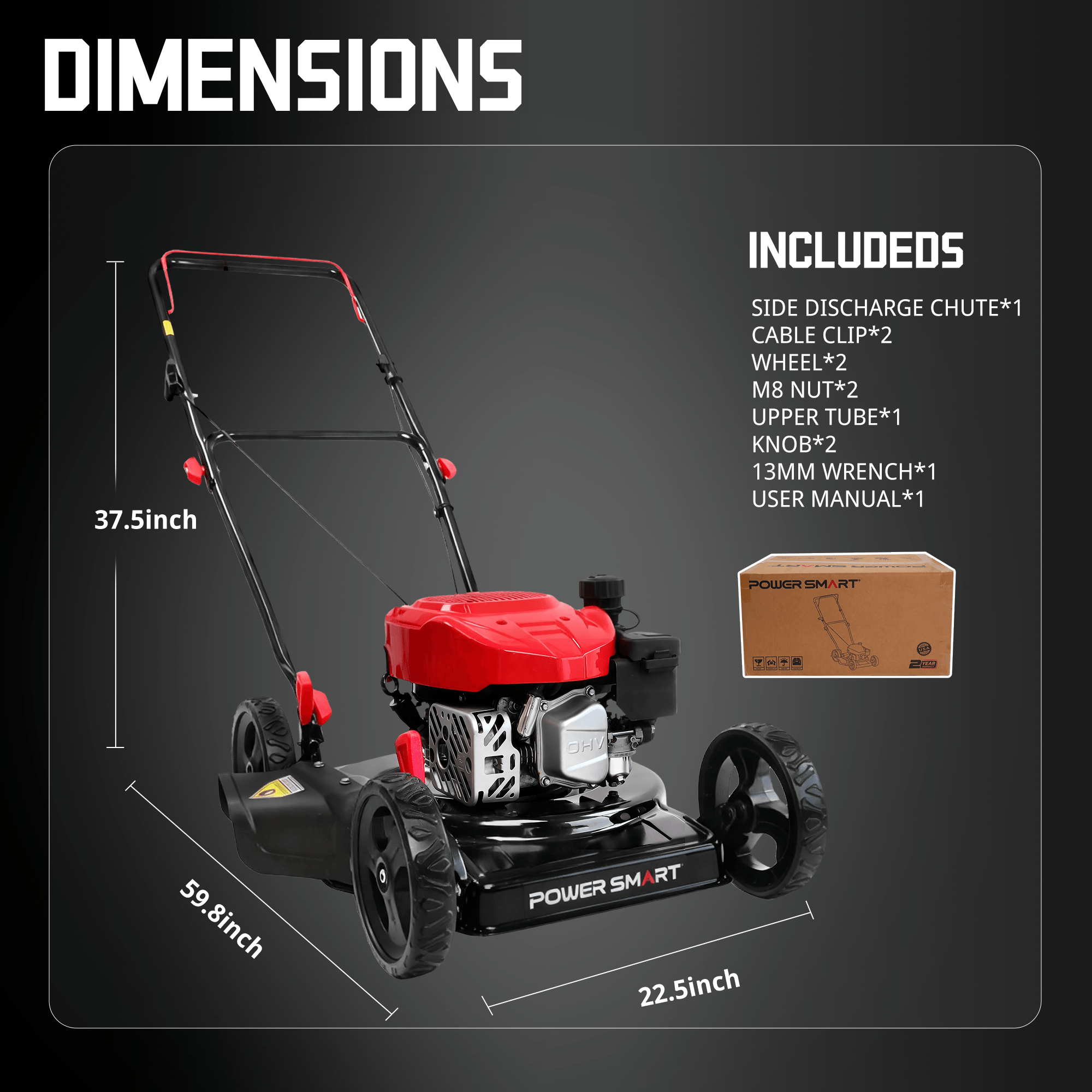 18'' 144cc Gas Push 2-in-1 Lawn Mower DB8618C