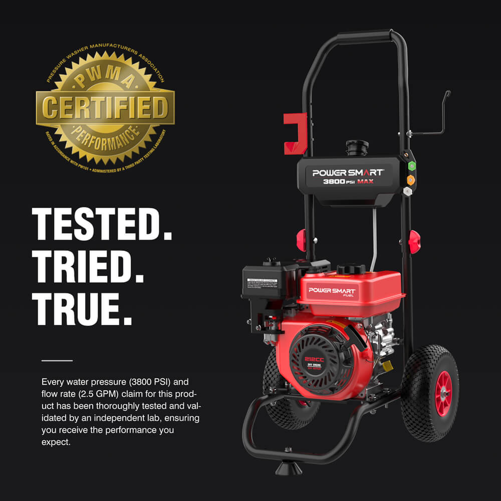 3800PSI 2.5GPM 212cc Gas Pressure Washer DL1038A