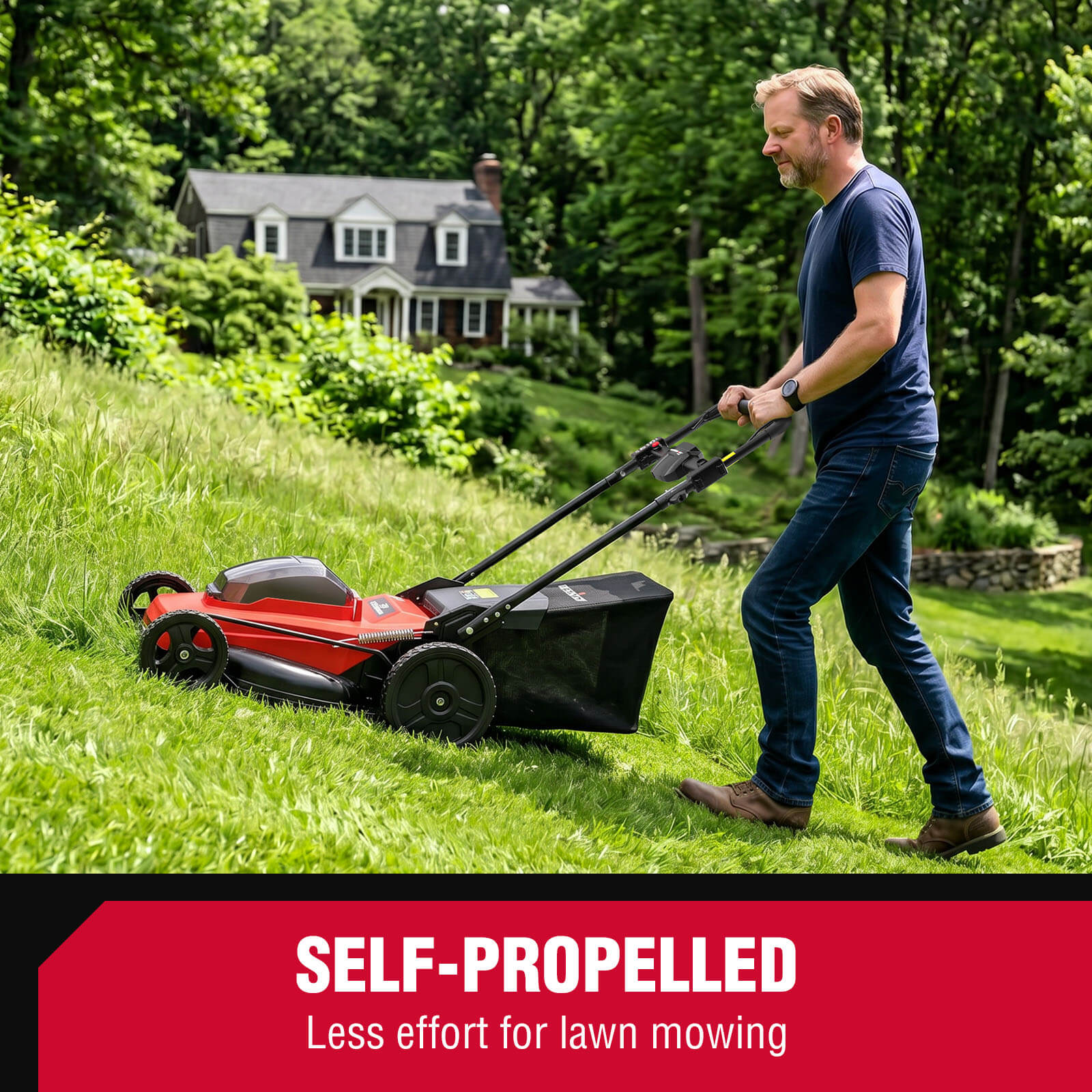 40V 20” Self-propelled Lawn Mower w/ Two 4.0Ah Battery MB2420SA