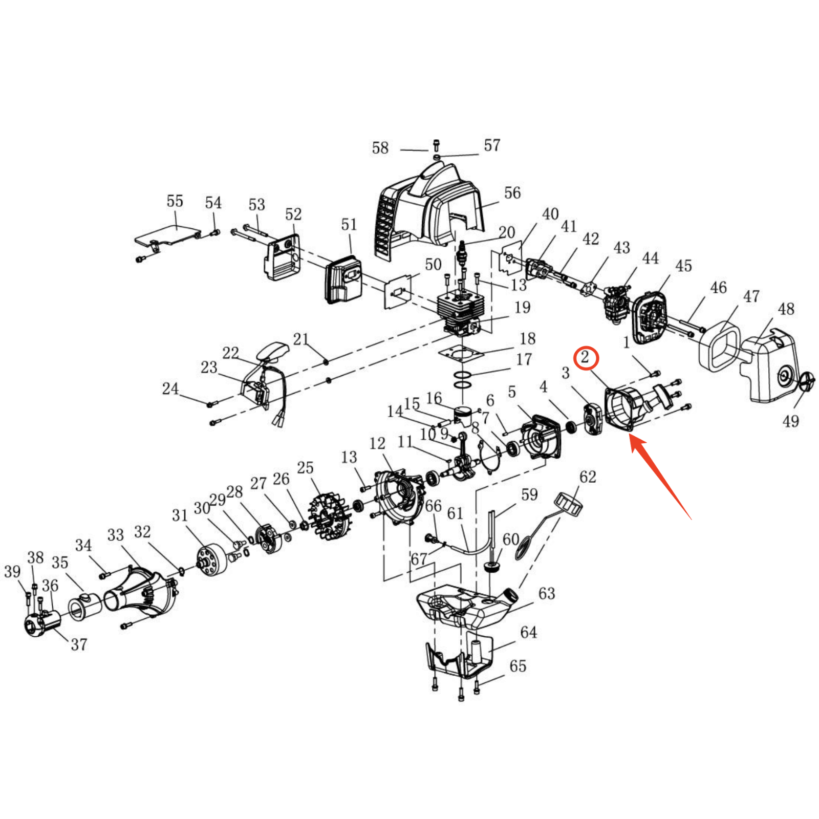 PowerSmart String Trimmer Part, 25.4cc Starter Assembly, Stock#P23.10A