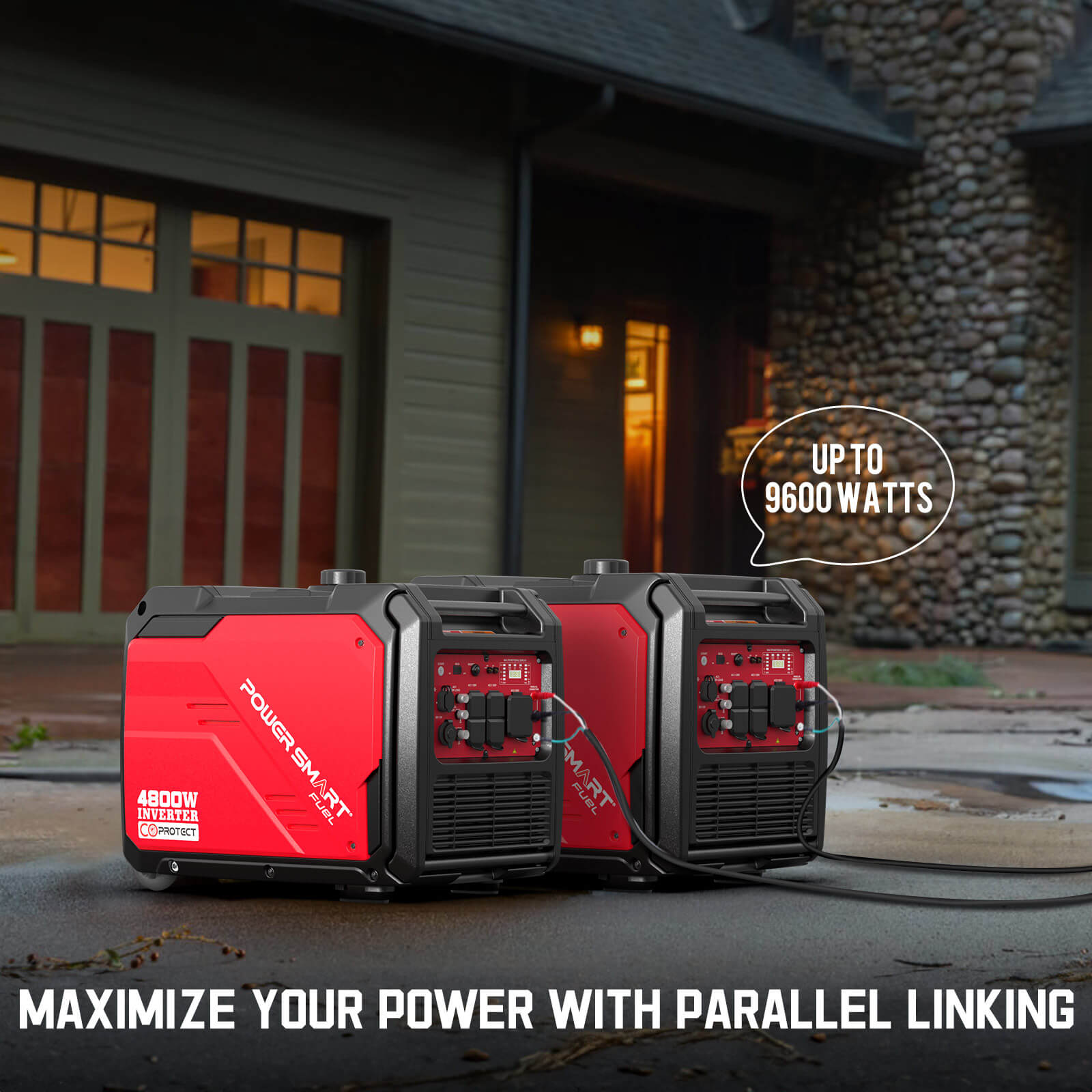 4800W Inverter Generator w/ Electric Start,CO Alert PS5046CE