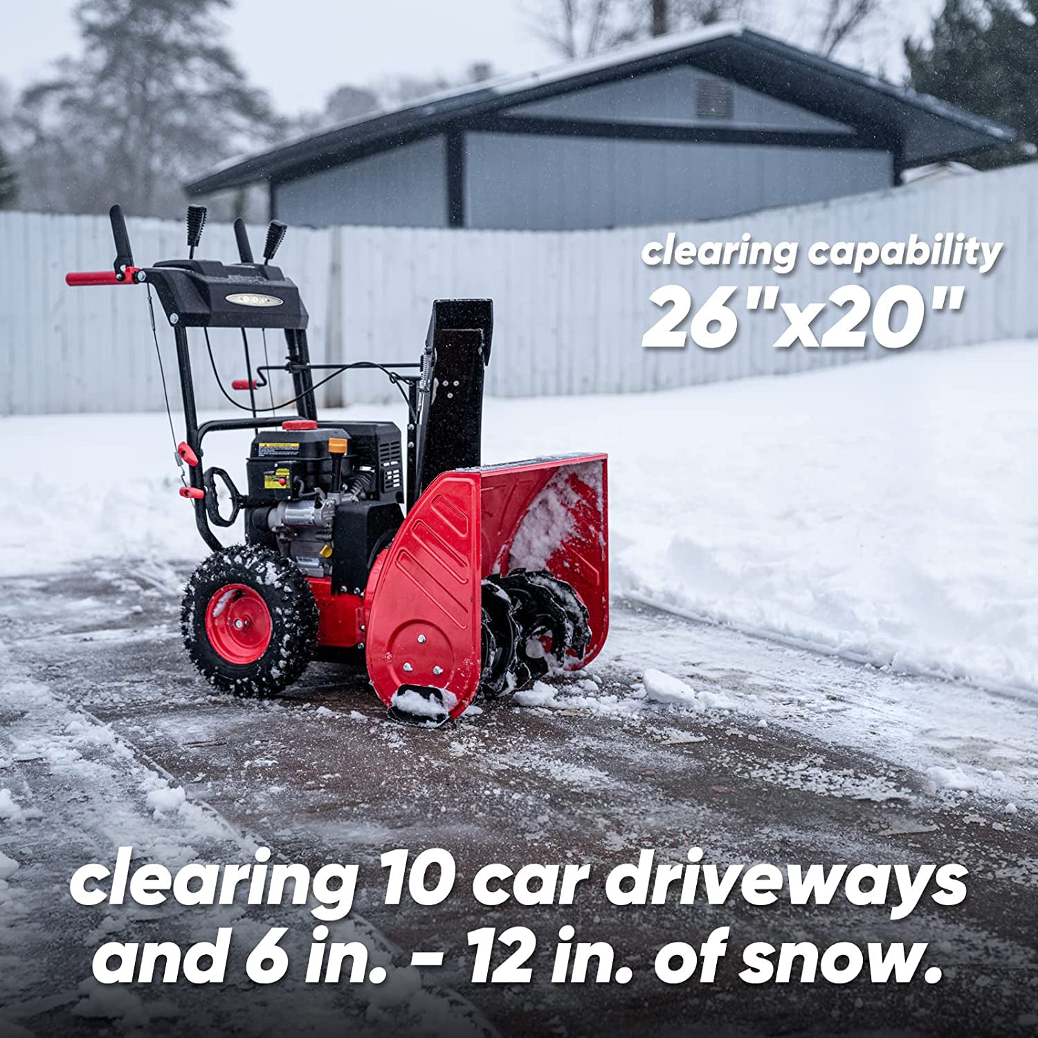 26'' 212cc Two Stage Self-Propelled Gas Snow Blower w/ Electric Start DB7126