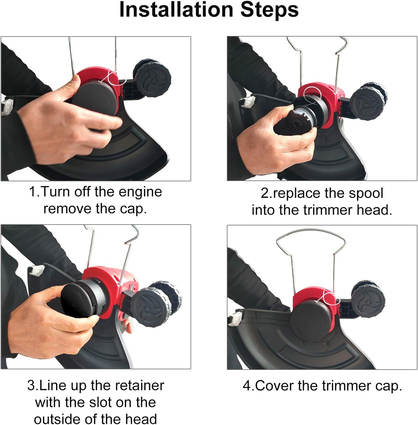 Parts: String Trimmer Replacement Spools & Caps for PS76110A (6 Spools + 2 Caps)