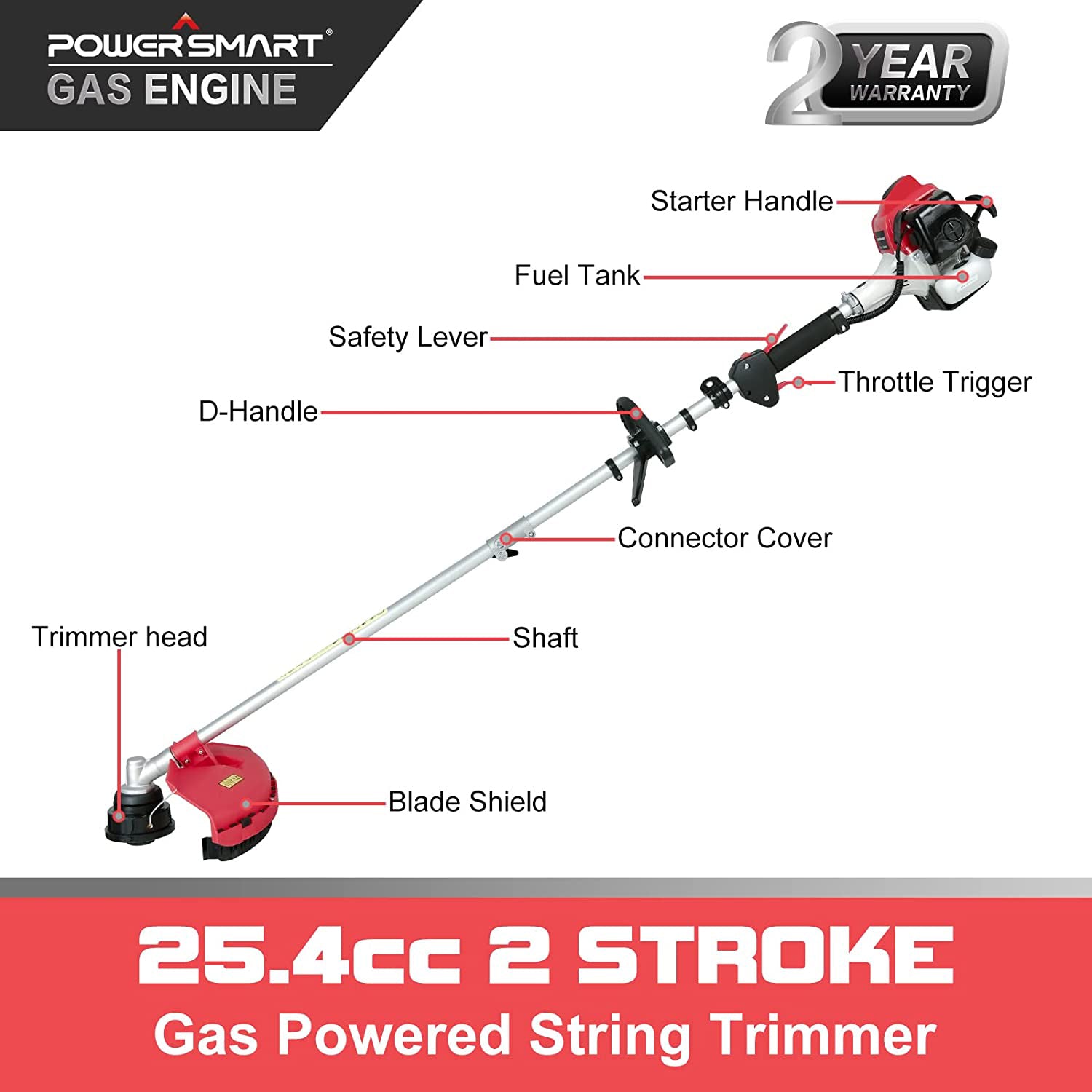 16" 25cc Gas String Trimmer & Edger PS4532